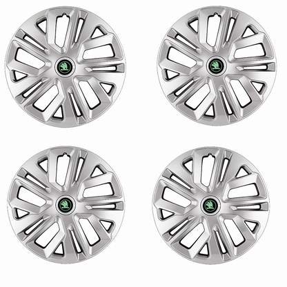 Set 4 Capace Roti 15 inchi (R15) Raven Gri, pentru Skoda Verde