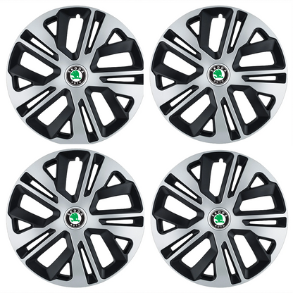 Set 4 Capace Roti 15 Inchi (R15) Raven Gri-Negru, Compatibile Cu Skoda