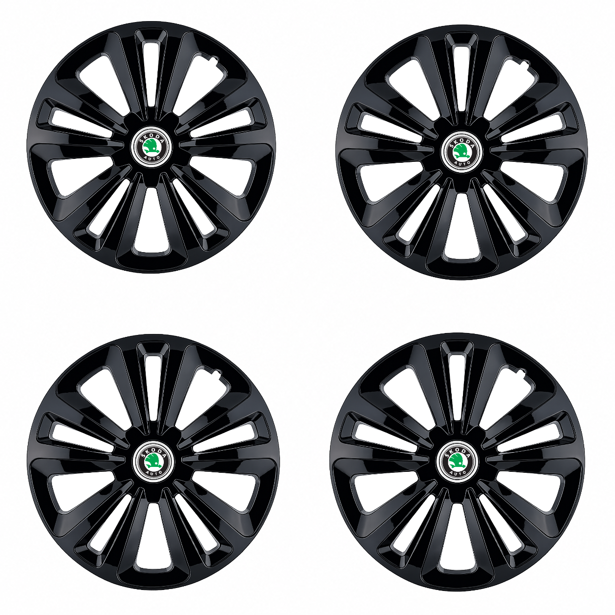 Set 4 Capace Roti Terra Negru R14, pentru Skoda