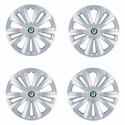 Set 4 Capace Roti Terra Gri R16, pentru Skoda