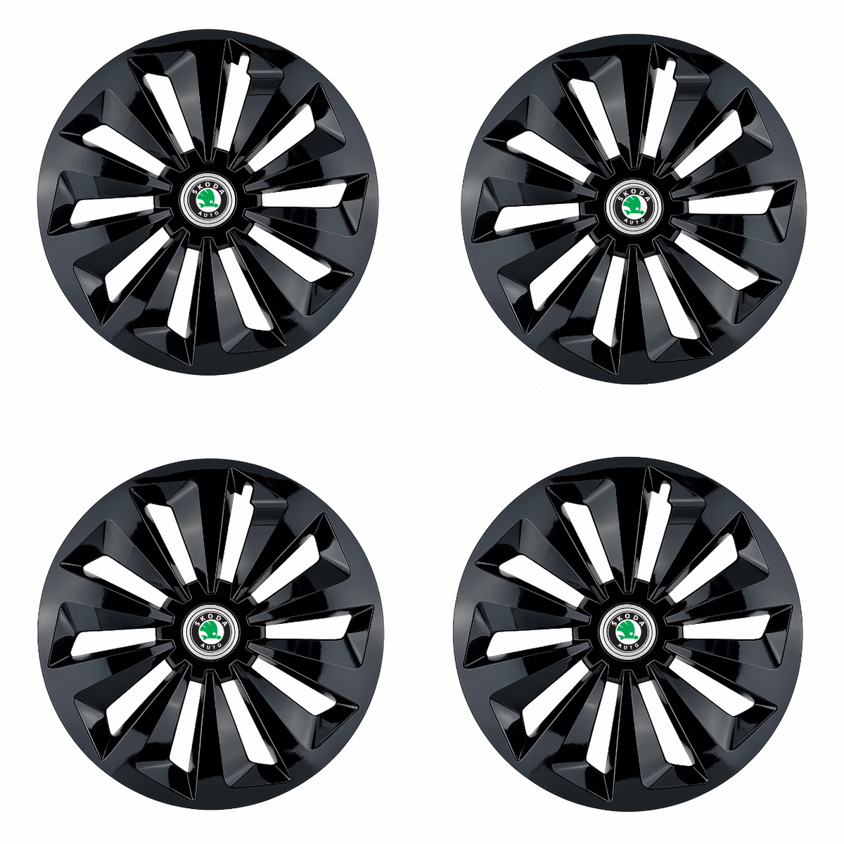 Set 4 capace roti Fox negru R14 Compatibil Cu Skoda