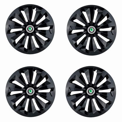 Set 4 capace roti Fox negru R14 Compatibil Cu Skoda