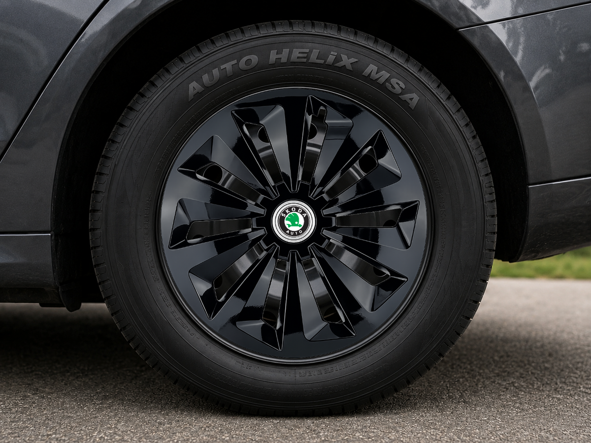 Set 4 capace roti Fox negru R14 Compatibil Cu Skoda