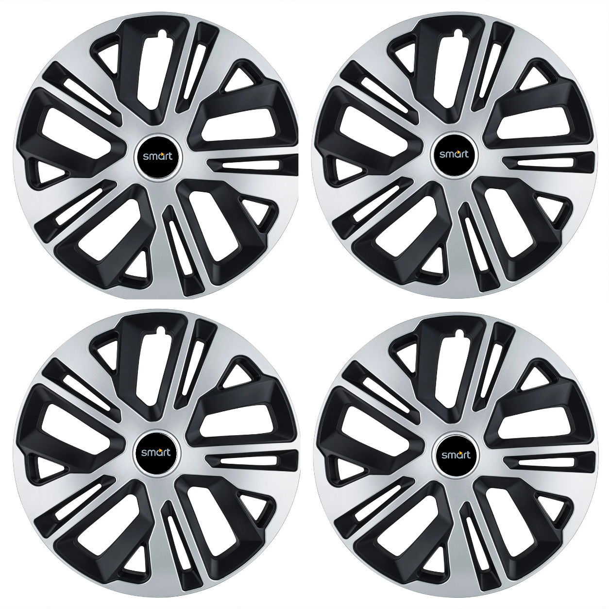 Set 4 Capace Roti 16 Inchi (R16) Raven Gri-Negru, Compatibile Cu Smart