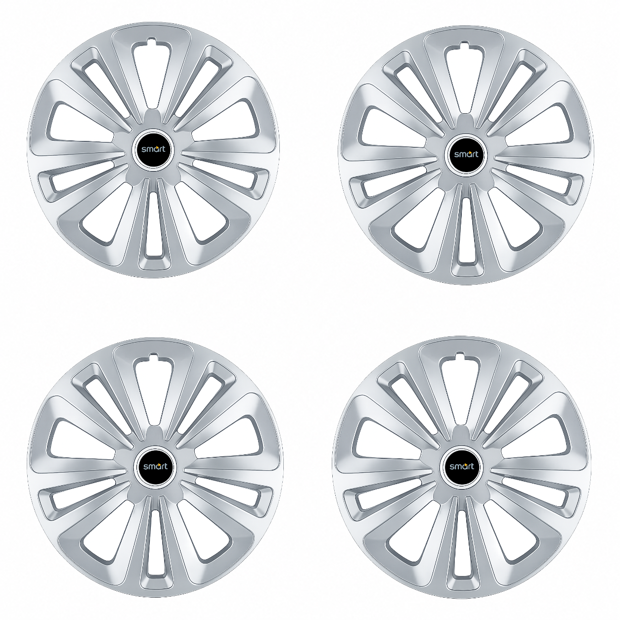Set 4 Capace Roti Terra Gri R14, pentru Smart