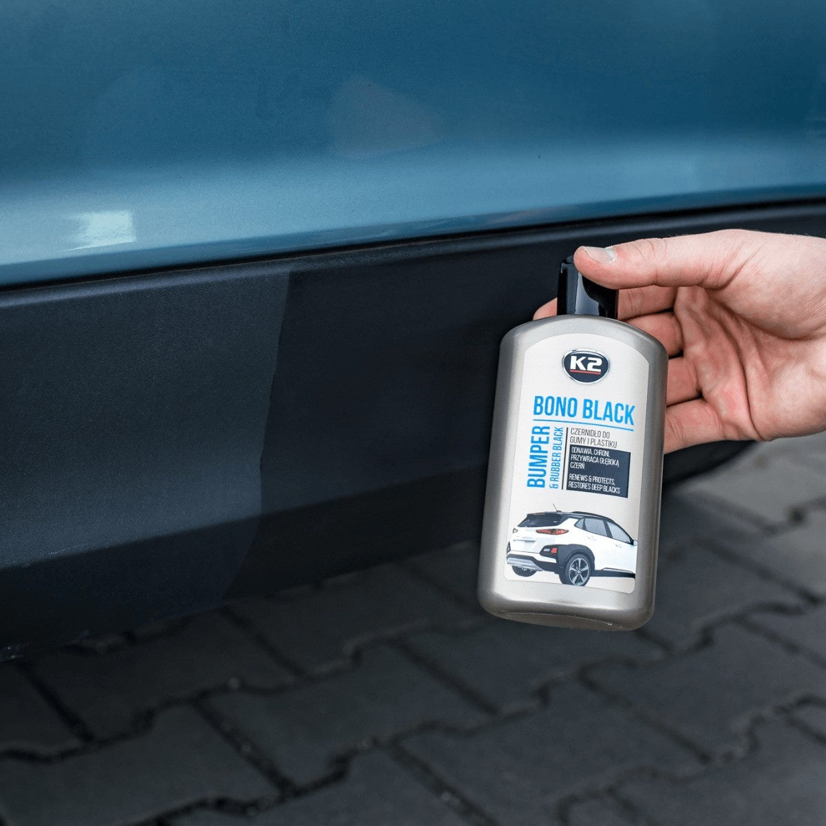 Solutie Inegrit si Curatare Suprafete din Plastic si Cauciuc K2 Bono Black 250 ML