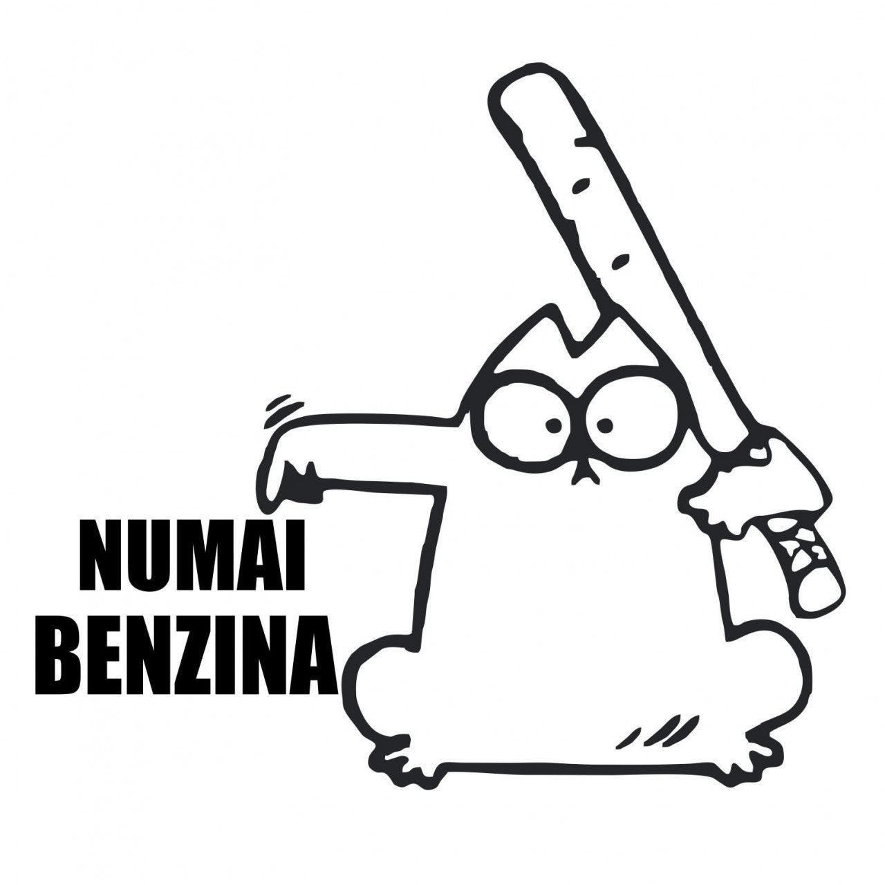 Sticker clapeta rezervor auto, culoare neagra, " Numai Benzina "