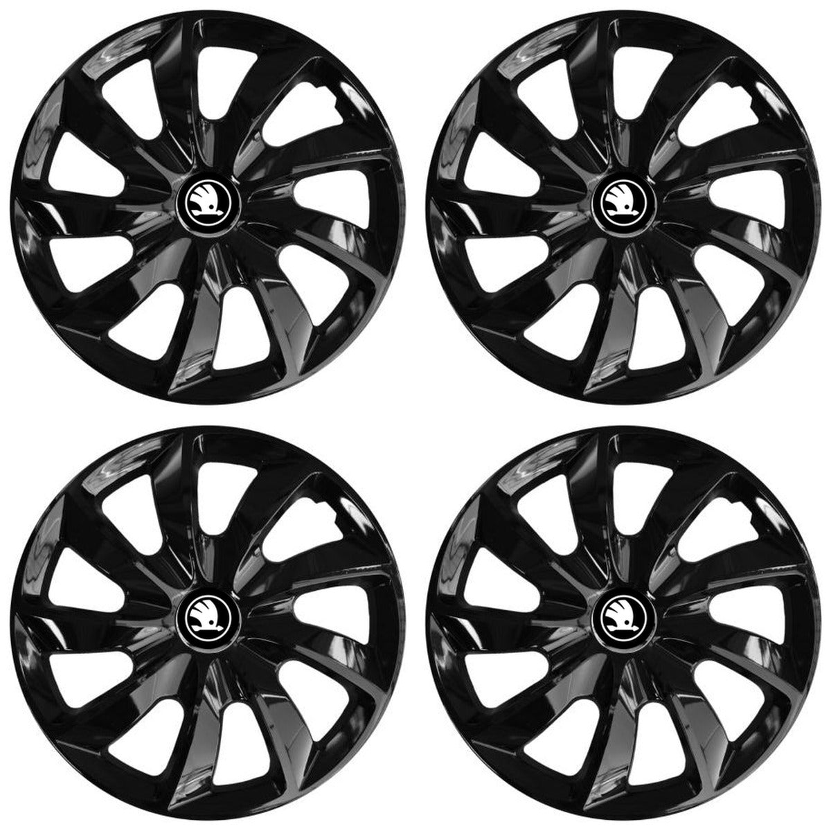 Set 4 Capace Roti Autohelix MSA® potrivite jantelor de 14 inch, pentru Skoda Nou, model Stig Black