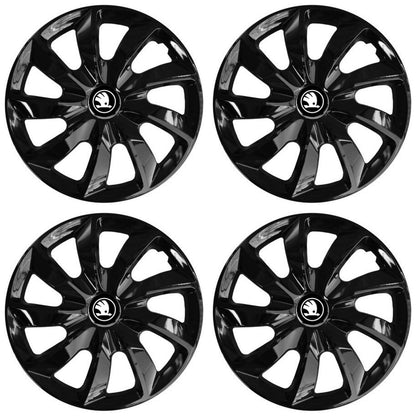Set 4 Capace Roti Autohelix MSA® potrivite jantelor de 14 inch, pentru Skoda Nou, model Stig Black