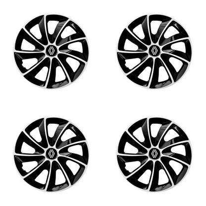 Set 4 Capace Roti 15 inch (R15) Compatibile Cu Renault Nou, model Stig Black & White