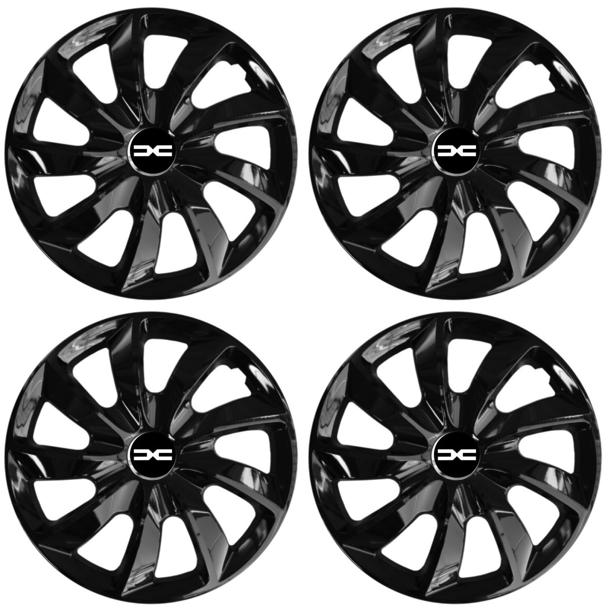 Set 4 Capace Roti 14 inchi (R14), Stig Negru Lucios, Compatibil cu Dacia Nou