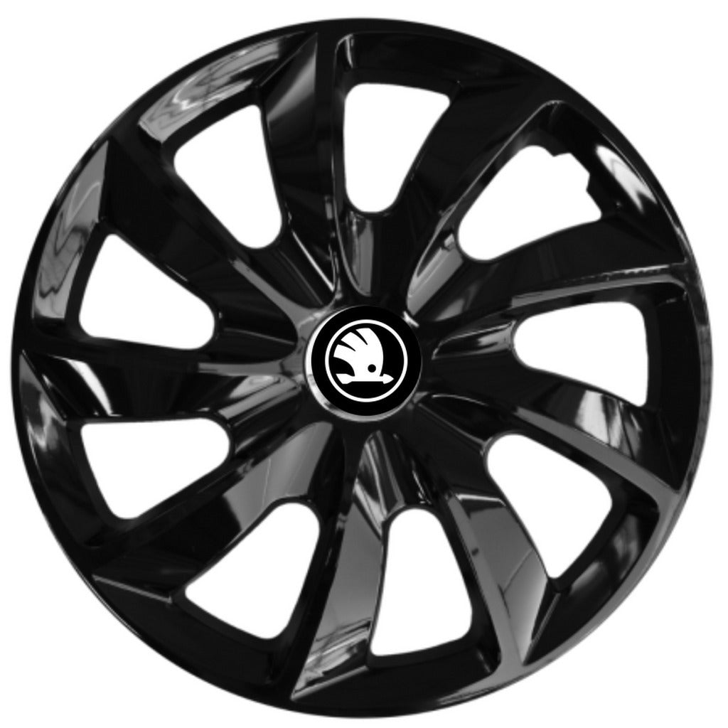 Set 4 Capace Roti 17 inchi (R17), Stig Negru Lucios, Compatibil cu Skoda Nou