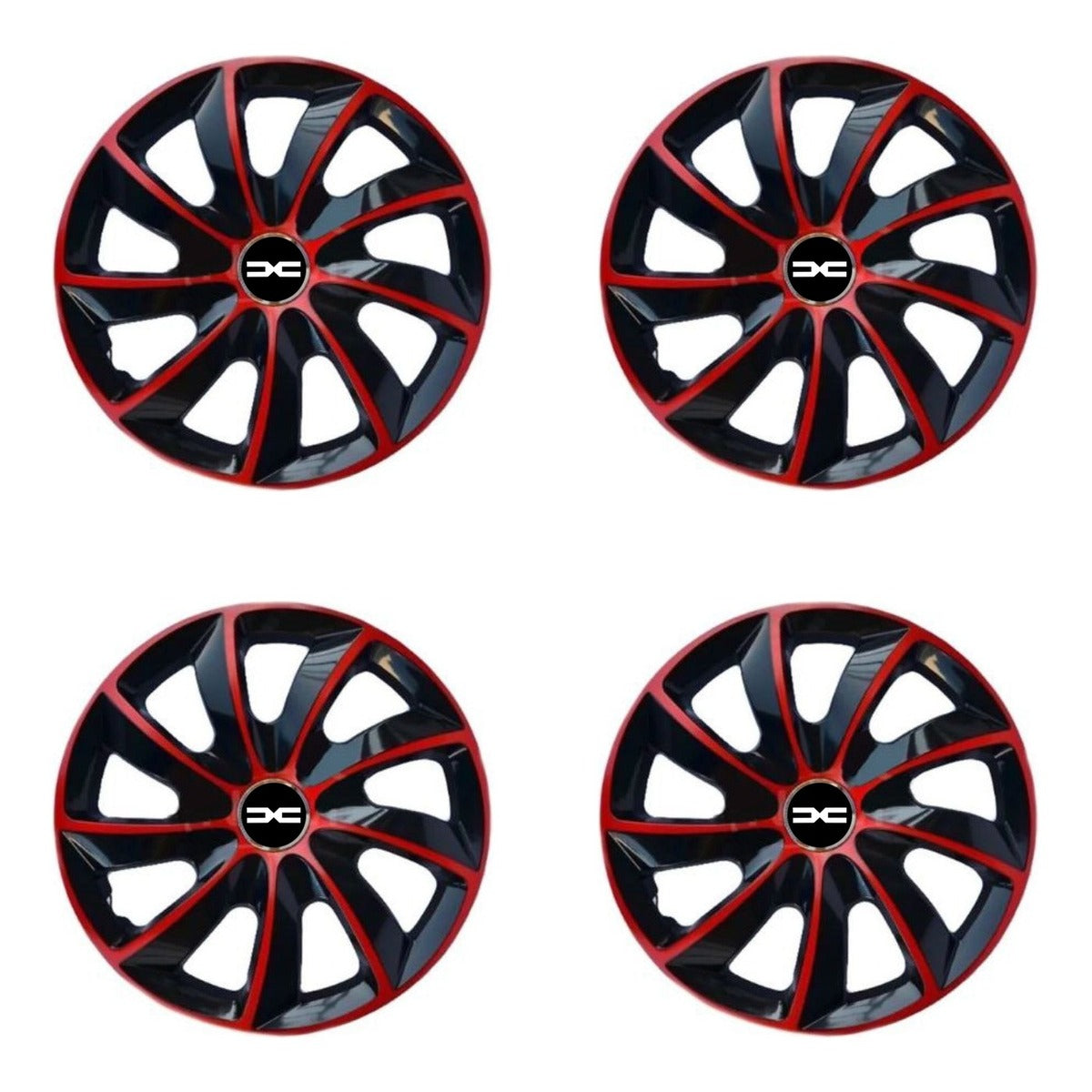 Set 4 Capace Roti 16 inchi (R16), Stig Rosu-Negru, Compatibil cu Dacia Nou