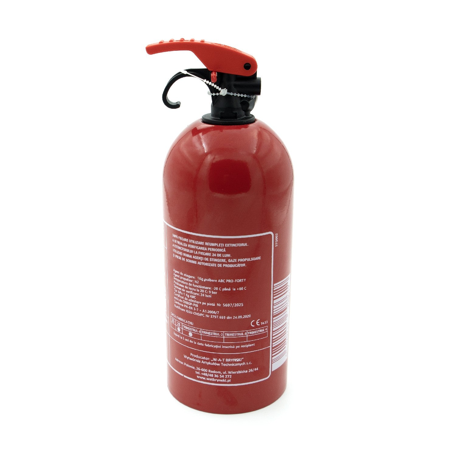 Stingator cu pulbere 1KG, cu manometru, model A B C