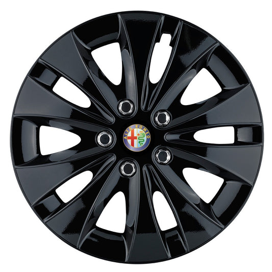 Set 4 capace roti 14 inchi (R14) compatibile ALFA ROMEO, Model Storm Negru