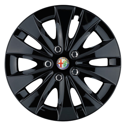 Set 4 capace roti 15 inchi (R15) compatibile ALFA ROMEO, Model Storm Negru