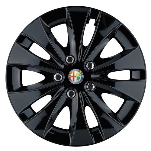 Set 4 capace roti 16 inchi (R16) compatibile ALFA ROMEO, Model Storm Negru