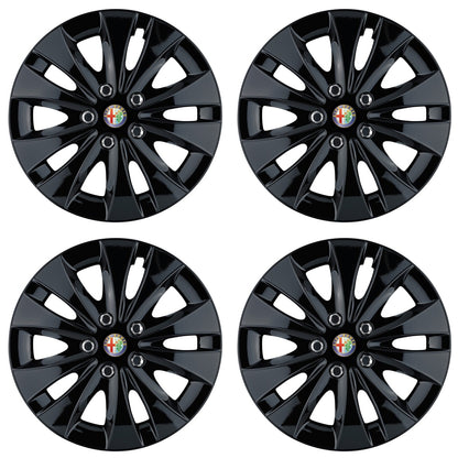 Set 4 capace roti 16 inchi (R16) compatibile ALFA ROMEO, Model Storm Negru