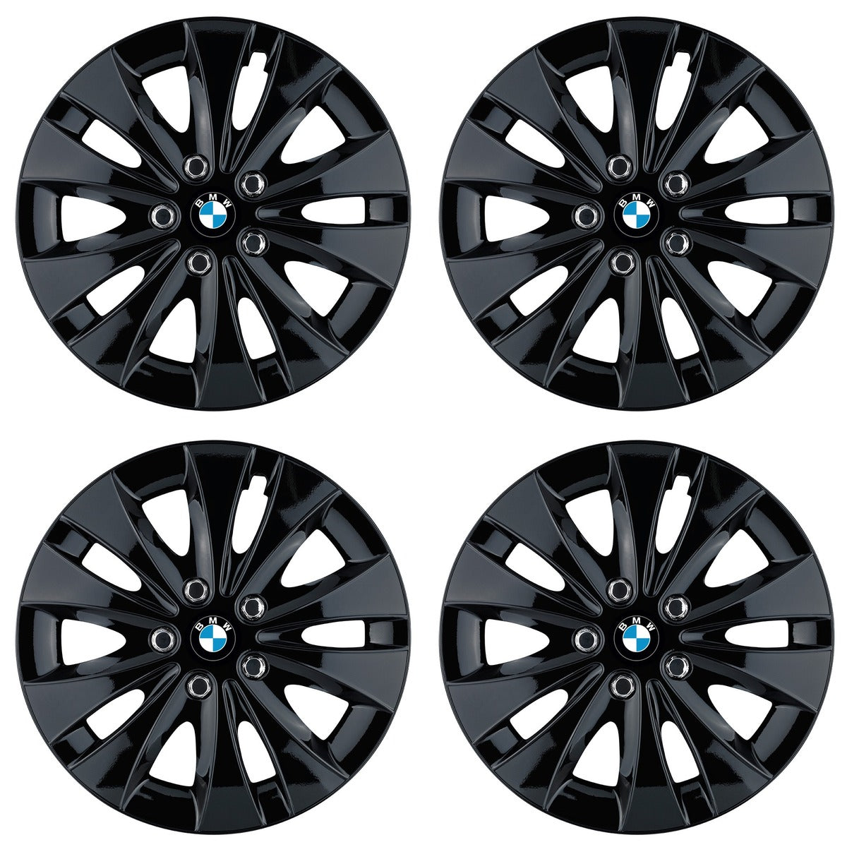 Set 4 capace roti 14 inchi (R14) compatibile BMW, Model Storm Negru