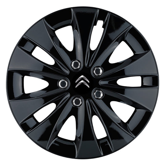 Set 4 capace roti 15 inchi (R15) compatibile CITROEN, Model Storm Negru