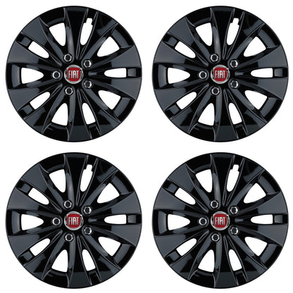 Set 4 capace roti 14 inchi (R14) compatibile FIAT, Model Storm Negru