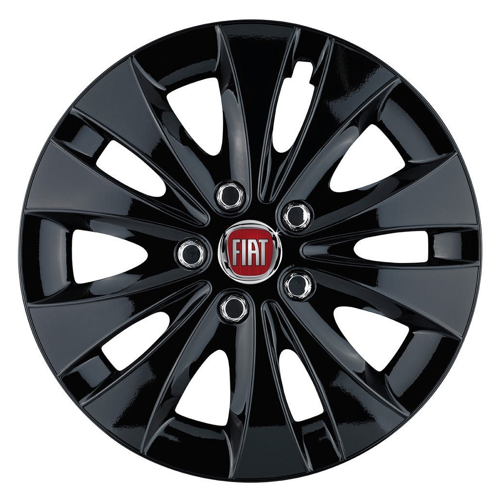 Set 4 capace roti 15 inchi (R15) compatibile FIAT, Model Storm Negru