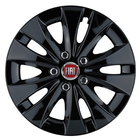 Set 4 capace roti 15 inchi (R15) compatibile FIAT, Model Storm Negru