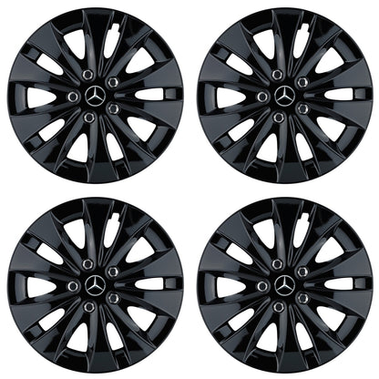 Set 4 capace roti 16 inchi (R16) compatibile MERCEDES, Model Storm Negru