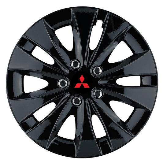 Set 4 capace roti 14 inchi (R14) compatibile MITSUBISHI, Model Storm Negru