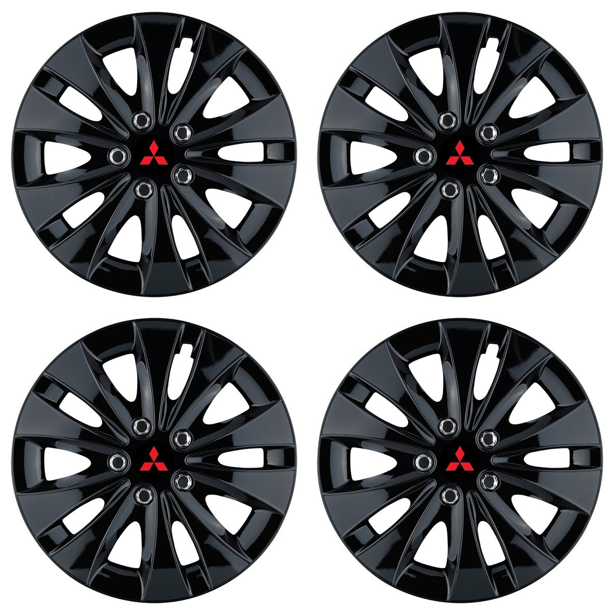 Set 4 capace roti 15 inchi (R15) compatibile MITSUBISHI, Model Storm Negru