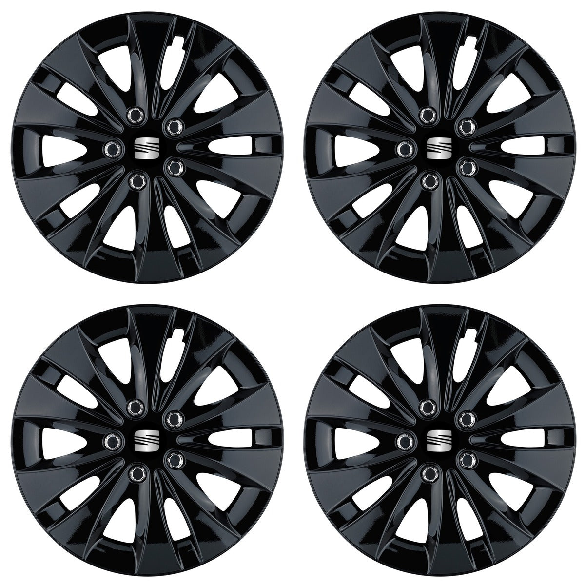 Set 4 capace roti 14 inchi (R14) compatibile SEAT, Model Storm Negru