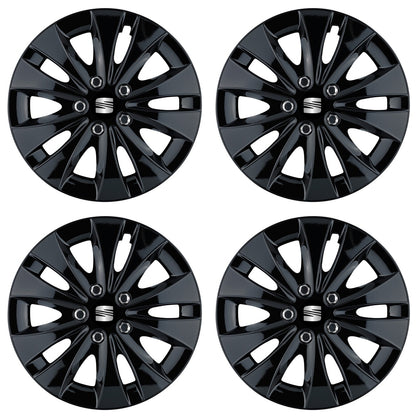 Set 4 capace roti 15 inchi (R15) compatibile SEAT, Model Storm Negru
