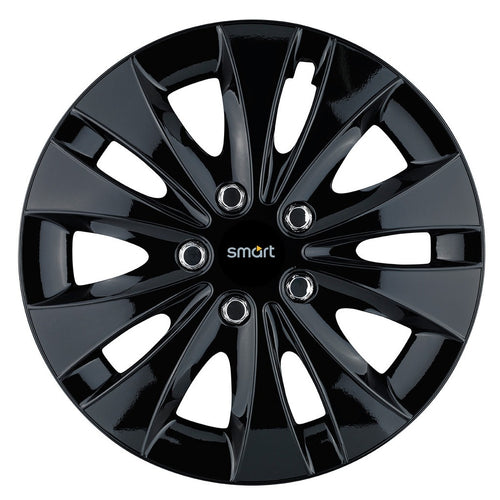 Set 4 capace roti 14 inchi (R14) compatibile SMART, Model Storm Negru