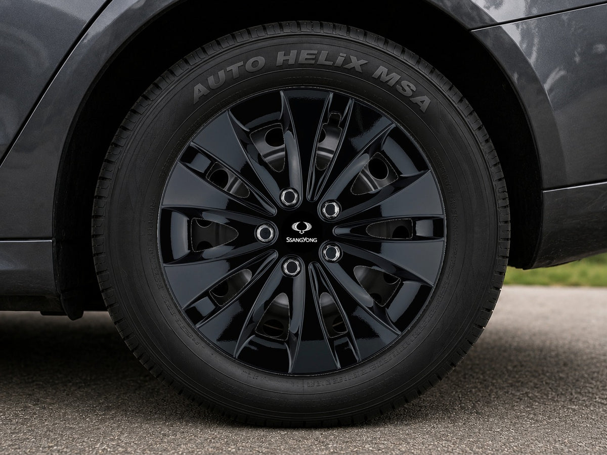 Set 4 capace roti 14 inchi (R14) compatibile SSANGYONG, Model Storm Negru