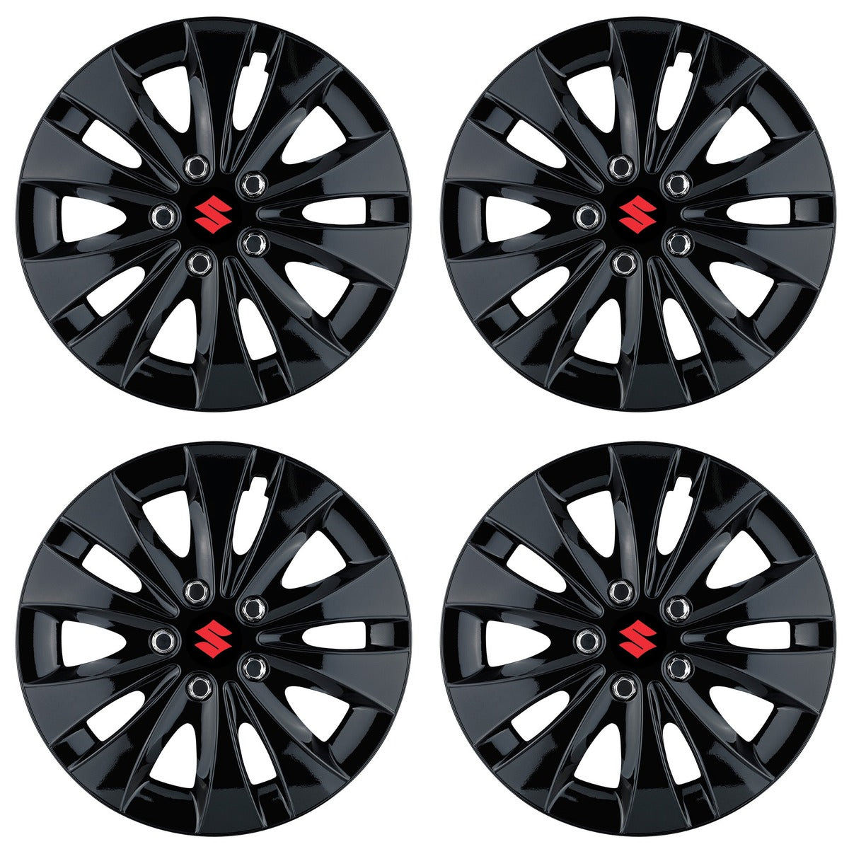 Set 4 capace roti 14 inchi (R14) compatibile SUZUKI, Model Storm Negru