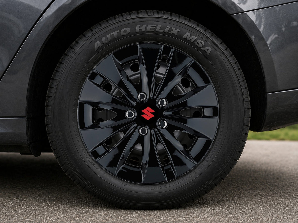 Set 4 capace roti 15 inchi (R15) compatibile SUZUKI, Model Storm Negru