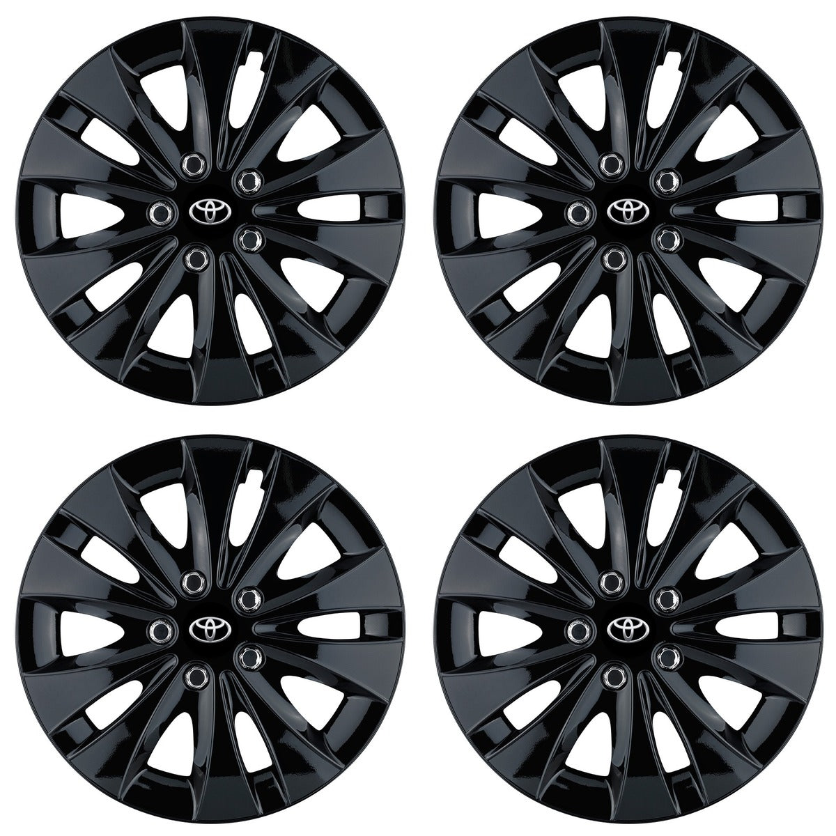 Set 4 capace roti 14 inchi (R14) compatibile TOYOTA, Model Storm Negru