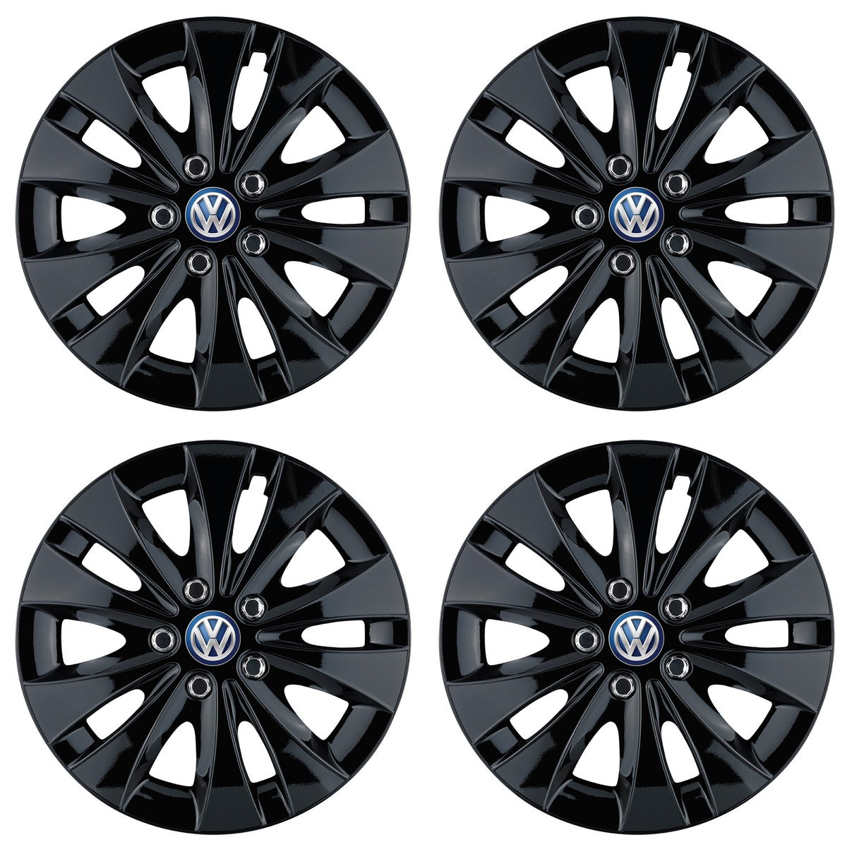 Set 4 capace roti 14 inchi (R14) compatibile VOLKSWAGEN, Model Storm Negru