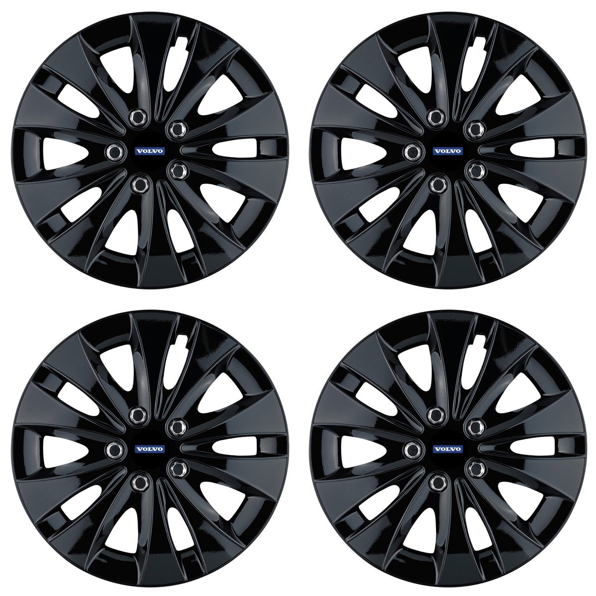 Set 4 capace roti 14 inchi (R14) compatibile VOLVO, Model Storm Negru