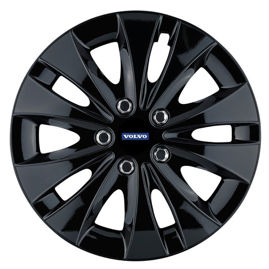 Set 4 capace roti 15 inchi (R15) compatibile VOLVO, Model Storm Negru