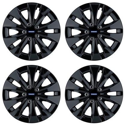 Set 4 capace roti 15 inchi (R15) compatibile VOLVO, Model Storm Negru