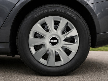 Set 4 capace roti Cu Inel Cromat Stratos R14 Compatibil Cu Dacia Nou