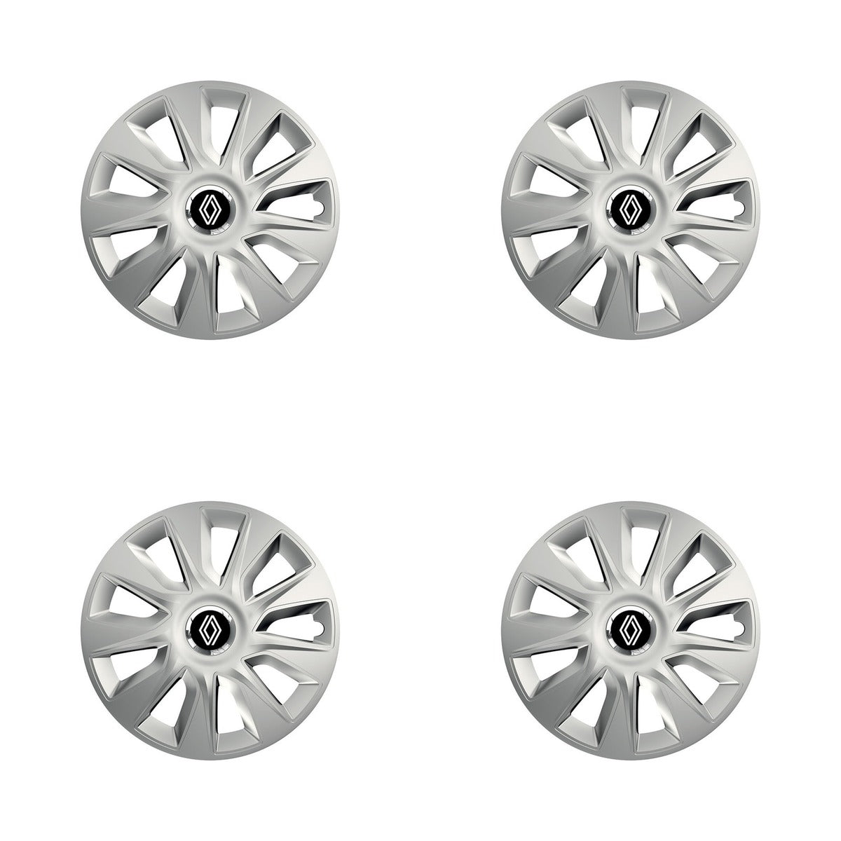 Set 4 capace roti Cu Inel Cromat Stratos R15 Compatibil Cu Renault Nou