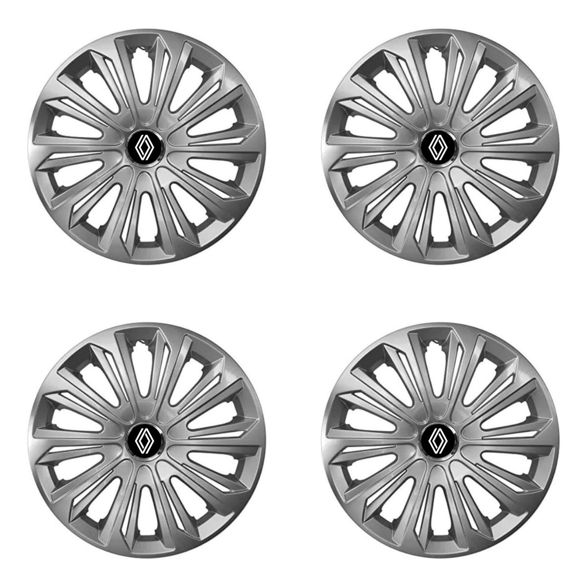 Set 4 capace roti Strong silver varnished R14 Compatibil Cu Renault Nou