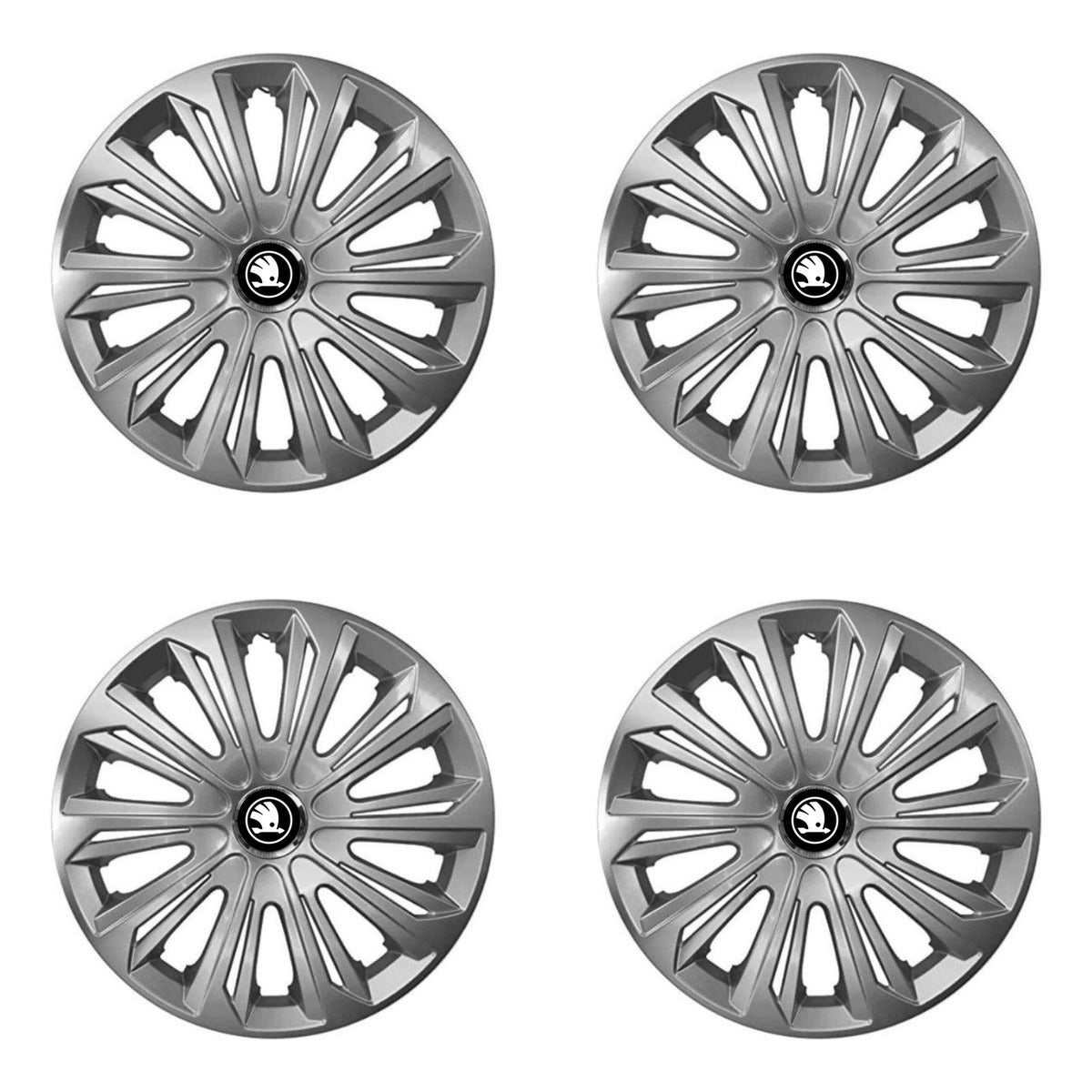Set 4 capace roti Strong silver varnished R16 Compatibil Cu Skoda Nou
