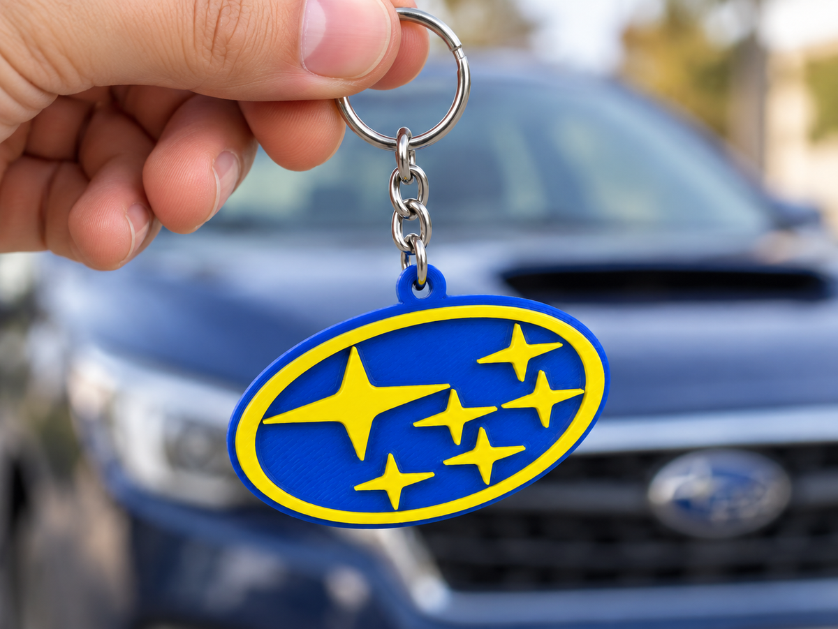 Breloc auto Subaru cu lanț și inel