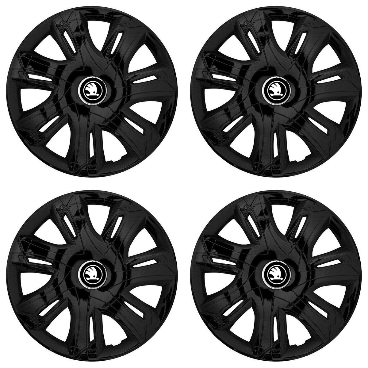 Set 4 capace roti Supernova black laquered R14 Compatibil Cu Skoda Nou