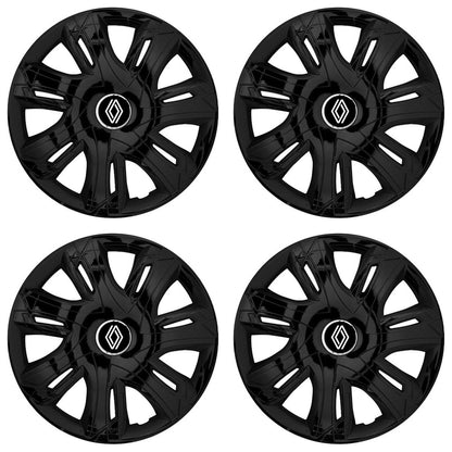 Set 4 capace roti Supernova black laquered R14 Compatibil Cu Renault Nou