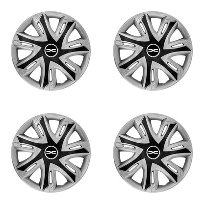 Set 4 capace roti Supernova silver&black R14 Compatibil Cu Dacia Nou