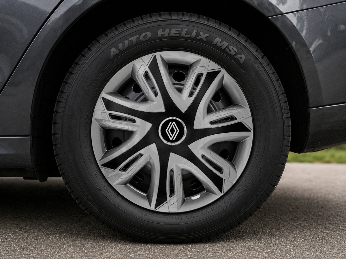 Set 4 capace roti Supernova silver&black R16 Compatibil Cu Renault Nou